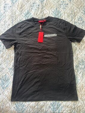 HUGO Black Short-Sleeve Logo Tee with Red Tag